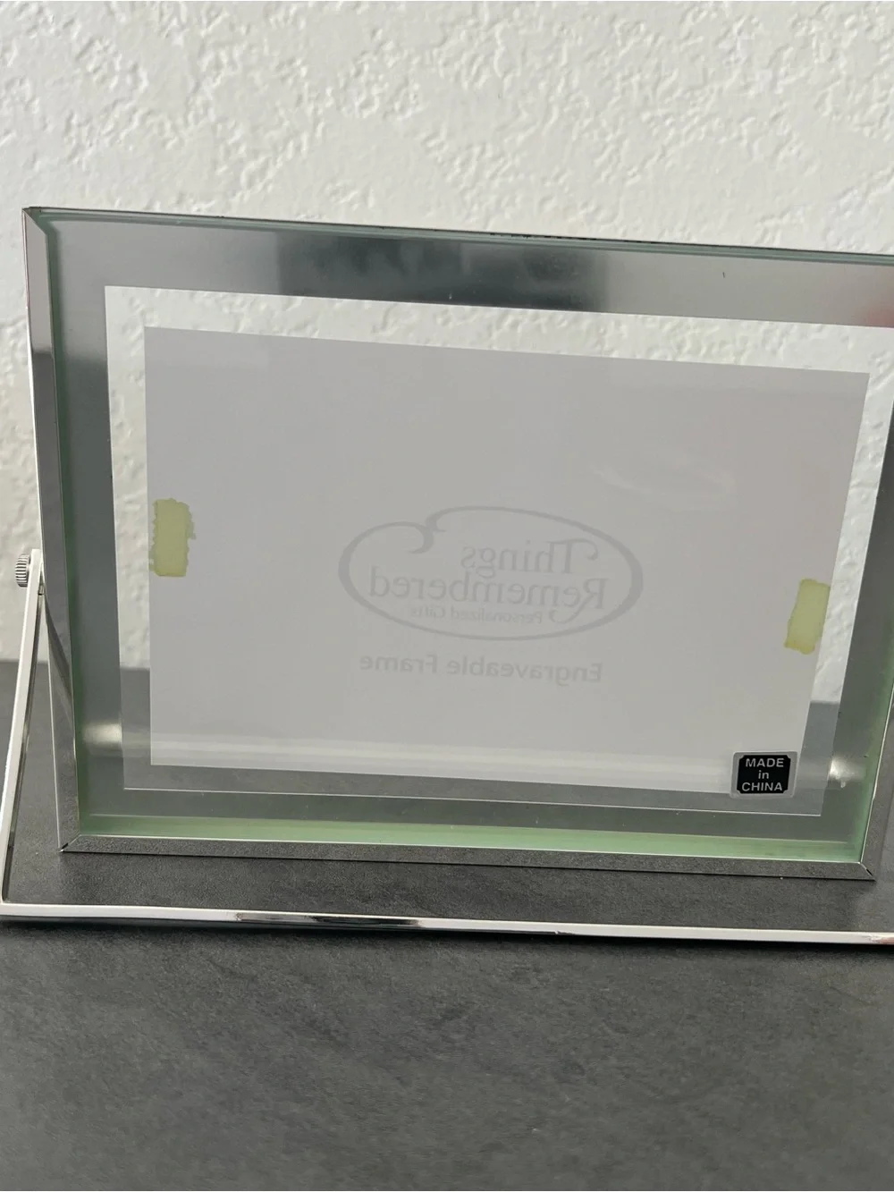 NEW Things Remembered Silver Color Brass Engraveable Stand Up‎ Picture Frame 4x6